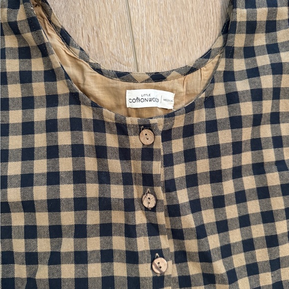 Little Cottonwood Checkered Linen Dress Women’s Medium - Picture 2 of 8